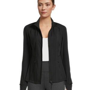 Avia Women’s Black Performance Full Zip Jacket with Thumbholes & Pockets - M